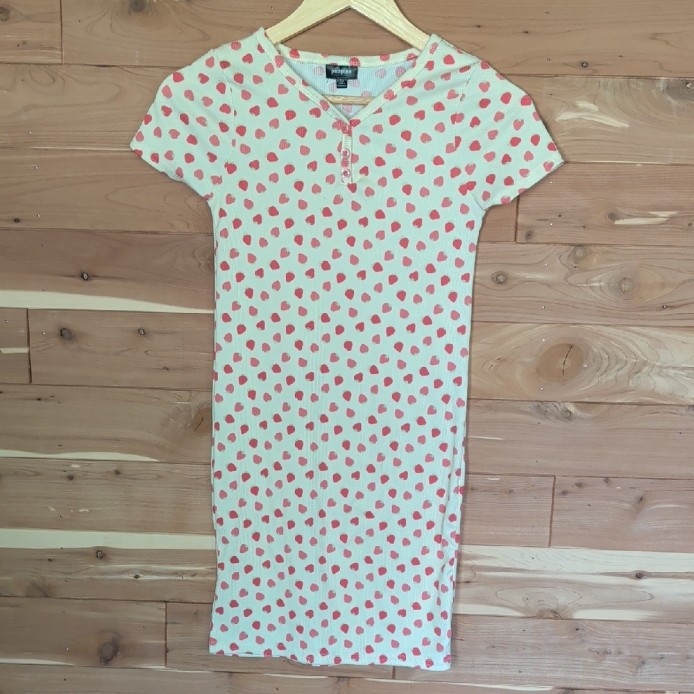 Picapino Summer Dress, Size 12, Yellow & Pink, Strawberry, Buttons
